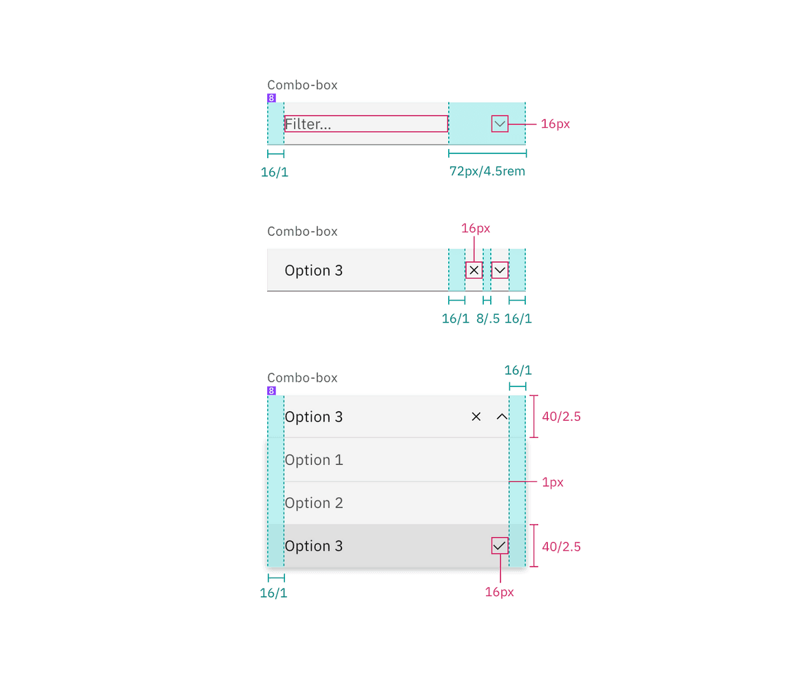 Spacing for combo box dropdown